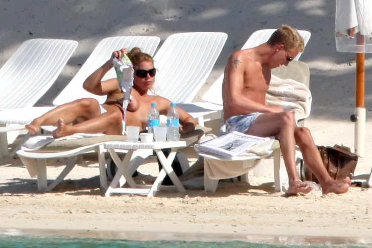 Billie Piper - Topless Sunbathing