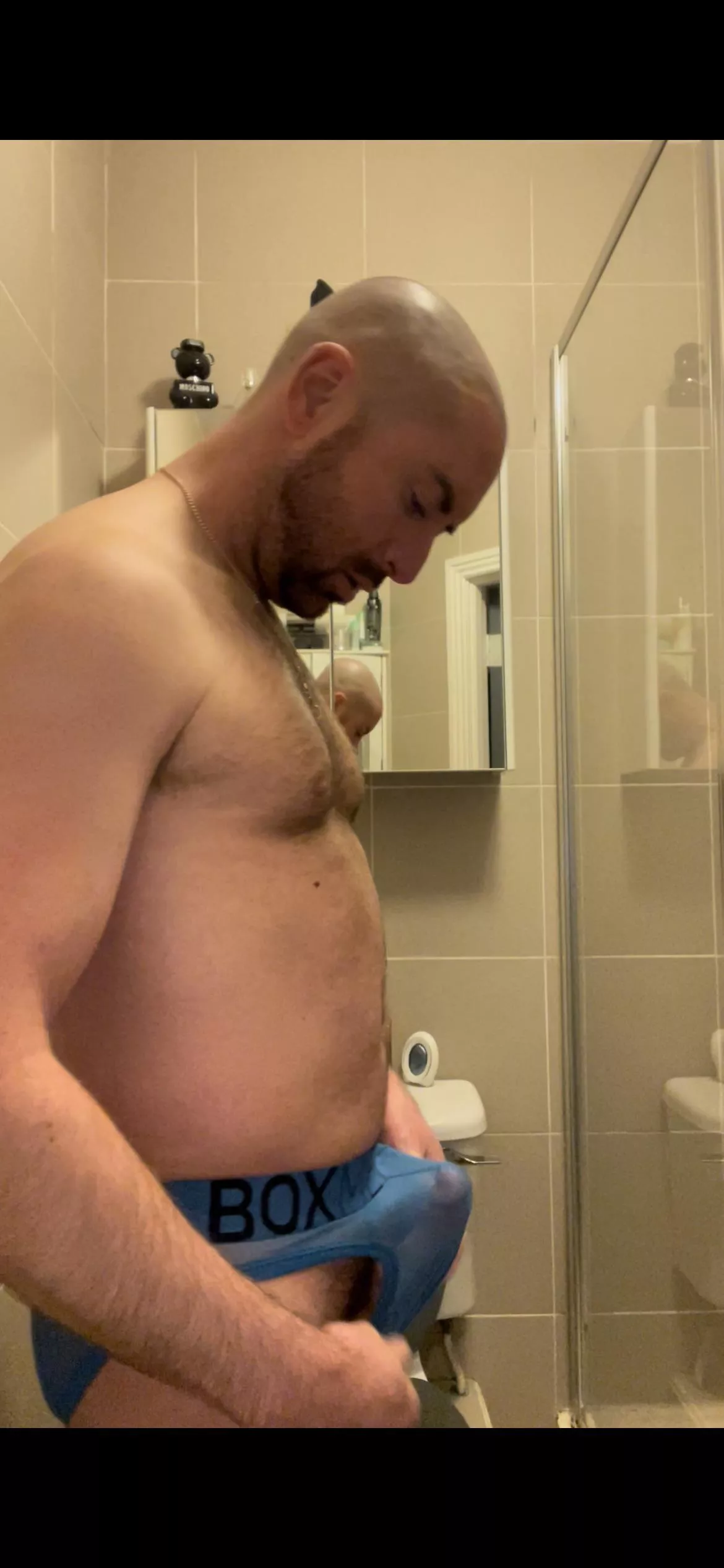 Boner in sheer blues