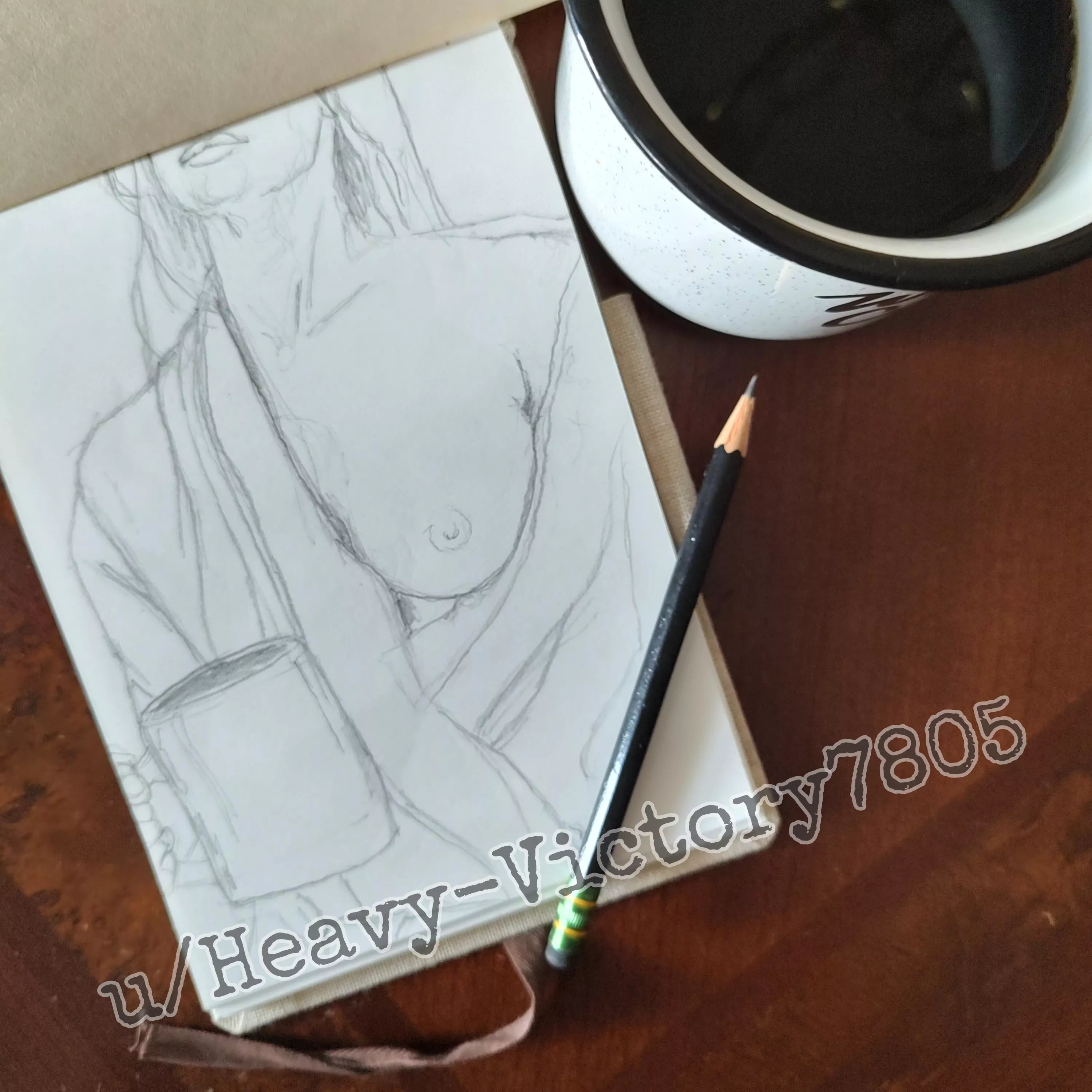 Drawing u/vitis_vinifera_ reminded me that I don't like drawing draped fabric. That's probably why I prefer nude models. 😂