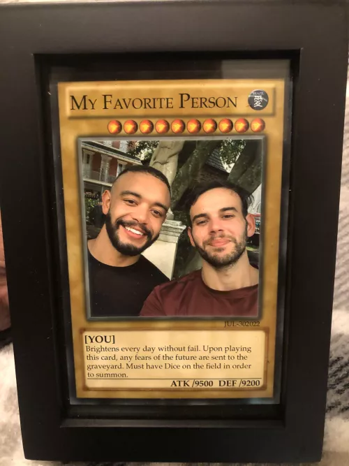 Found out my boyfriend likes Yugioh, so I opened up Photoshop to make him a Christmas gift. 🎁 (Dice is his dog)