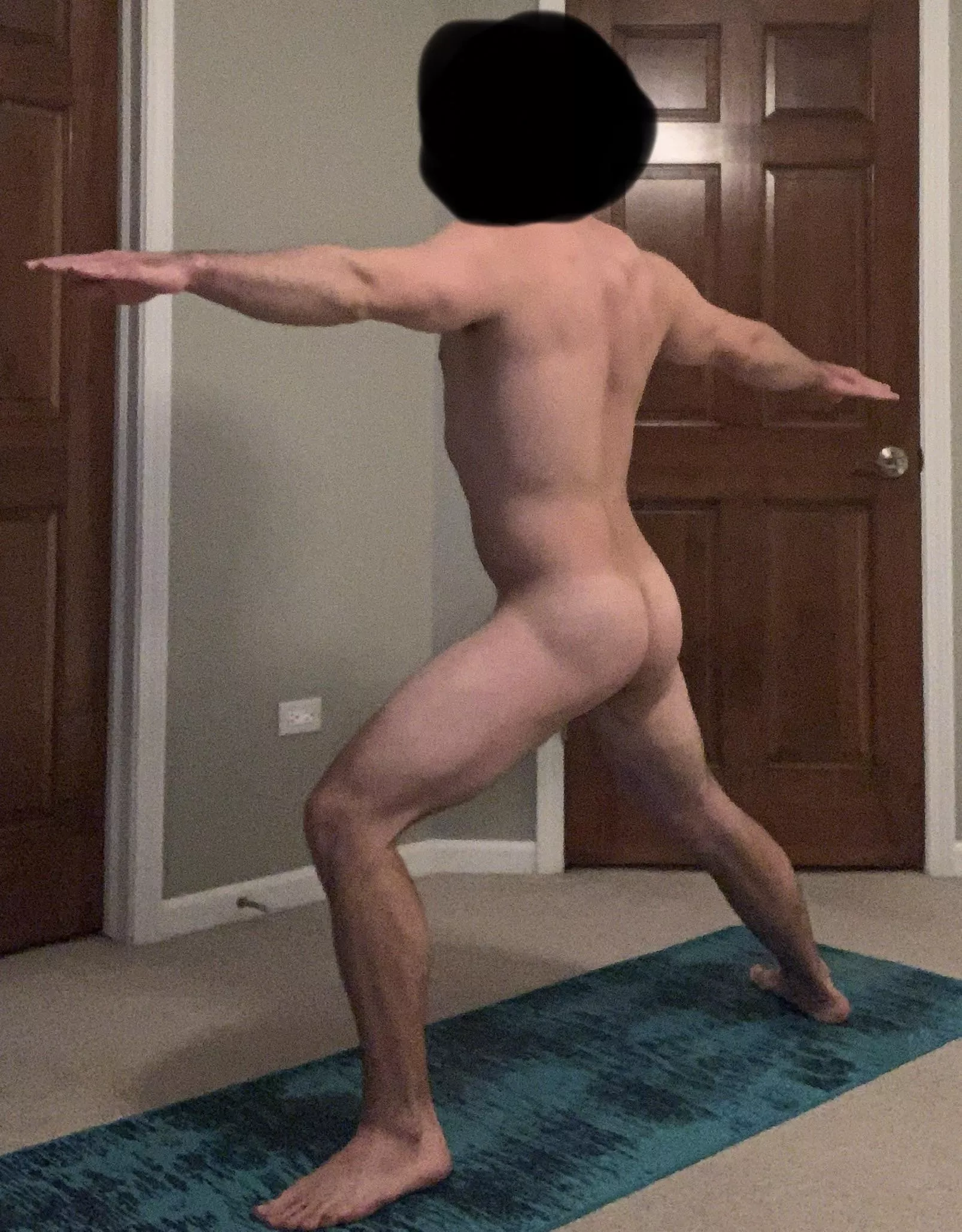 Gaining strength and stability with warrior 2. Merry Christmas Eve!