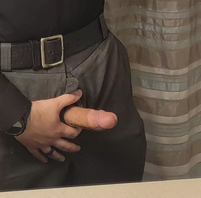 Getting ready for work. Sure is cold out there. (dms open to women)
