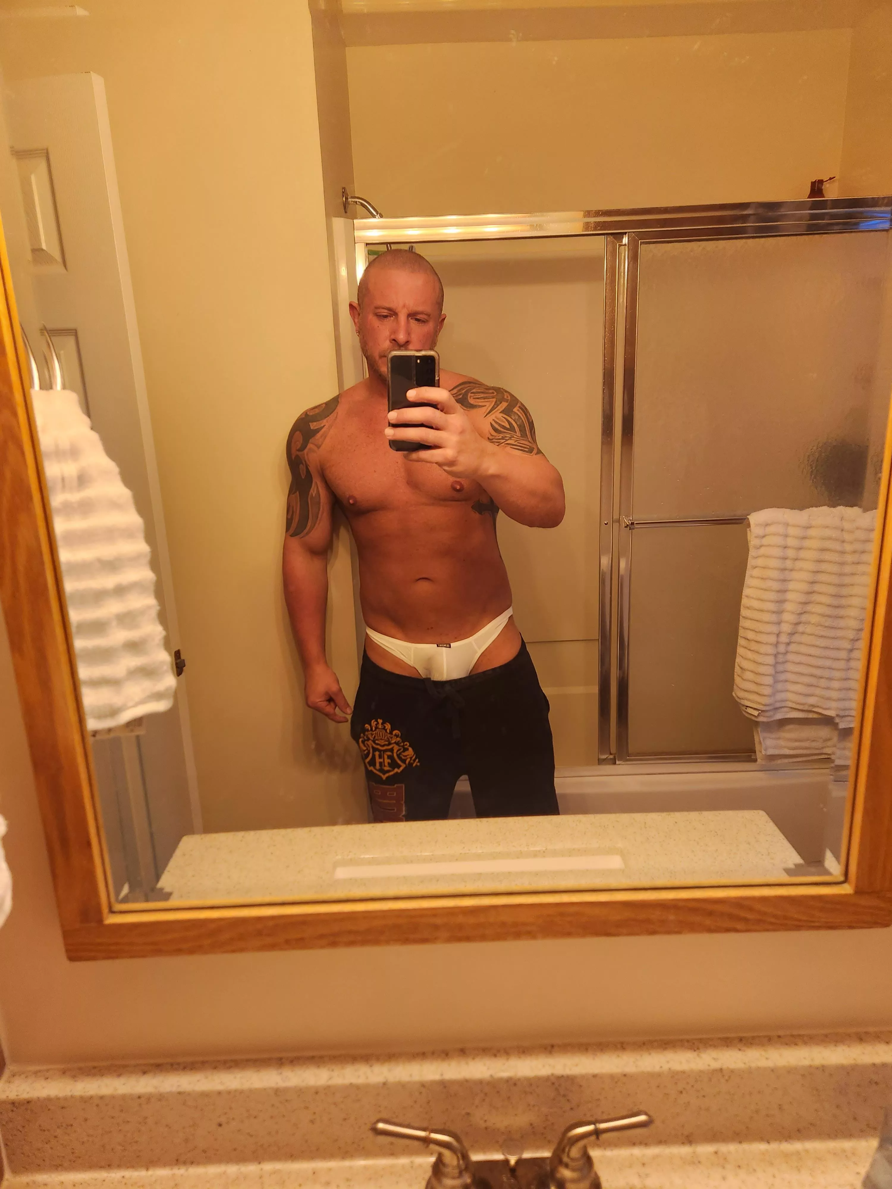 Harry potter pants and a thong!!!