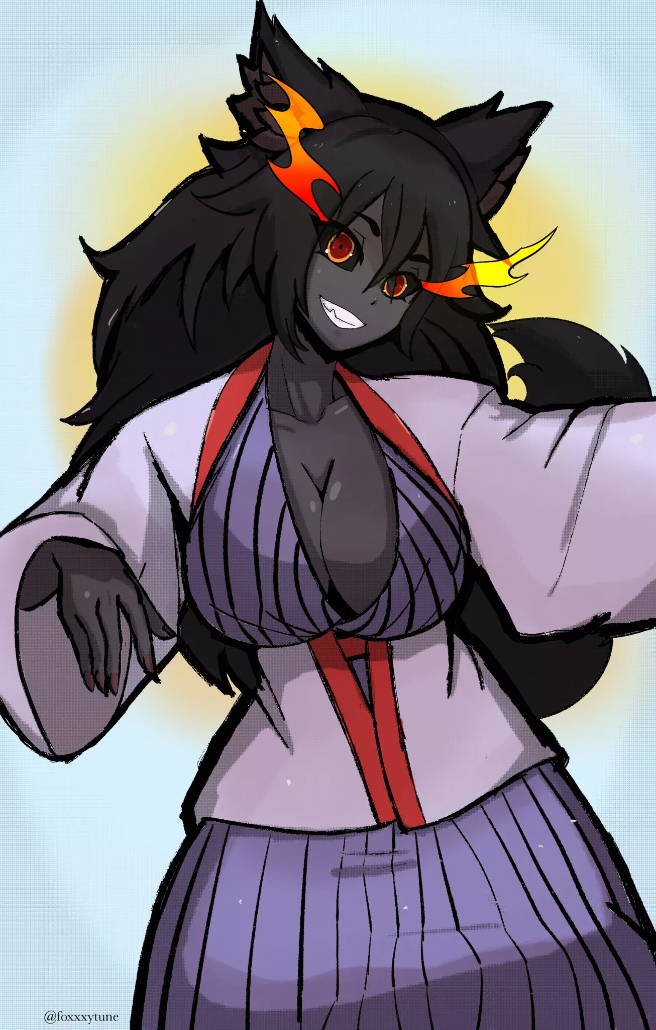 Hellhound in a cozy fit (@foxxxytune)