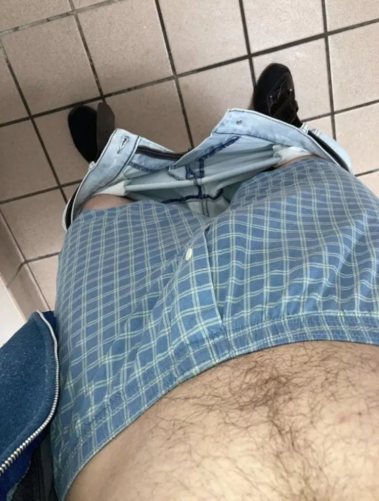 In a public bathroom