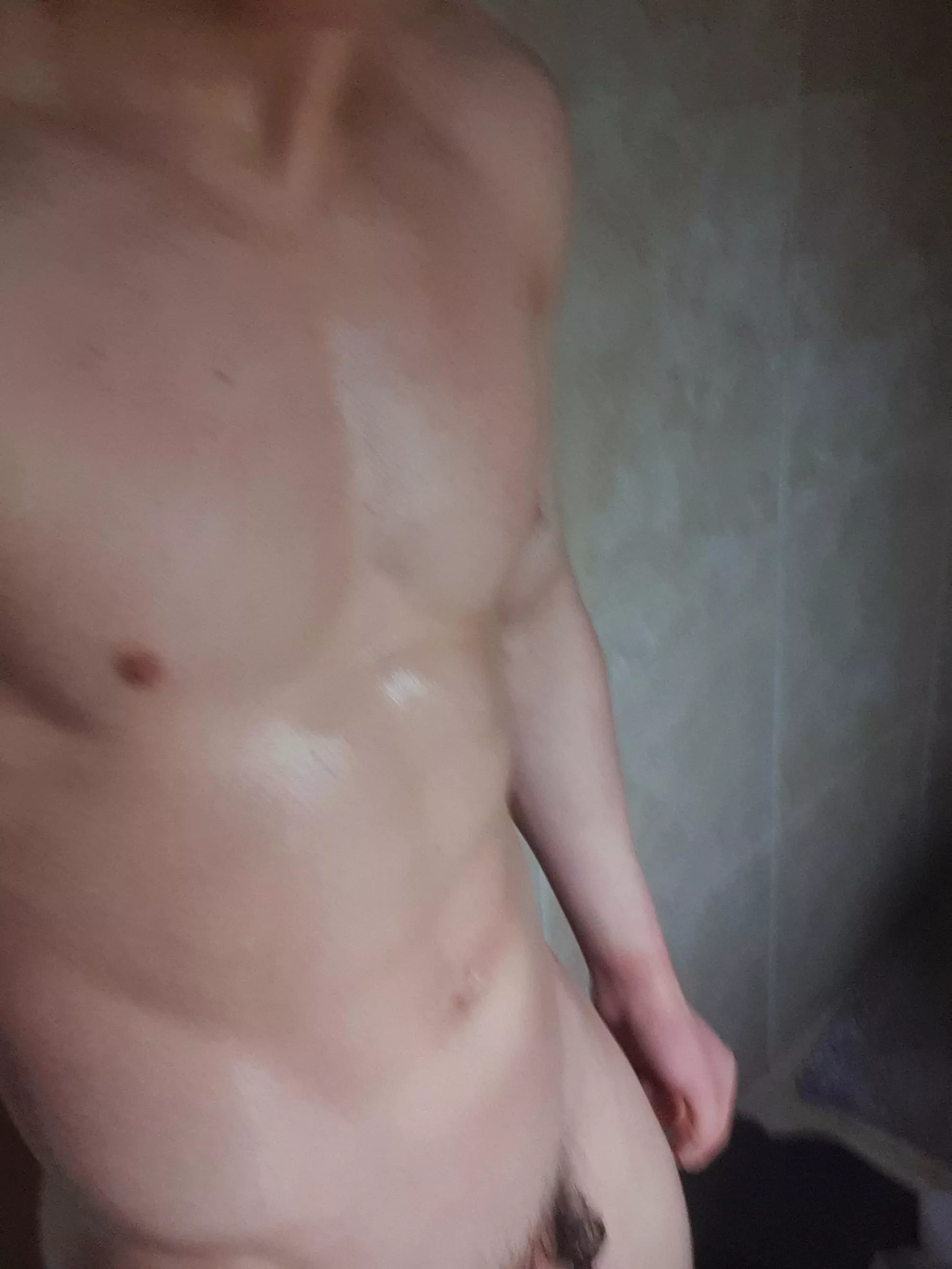 Just out the shower
