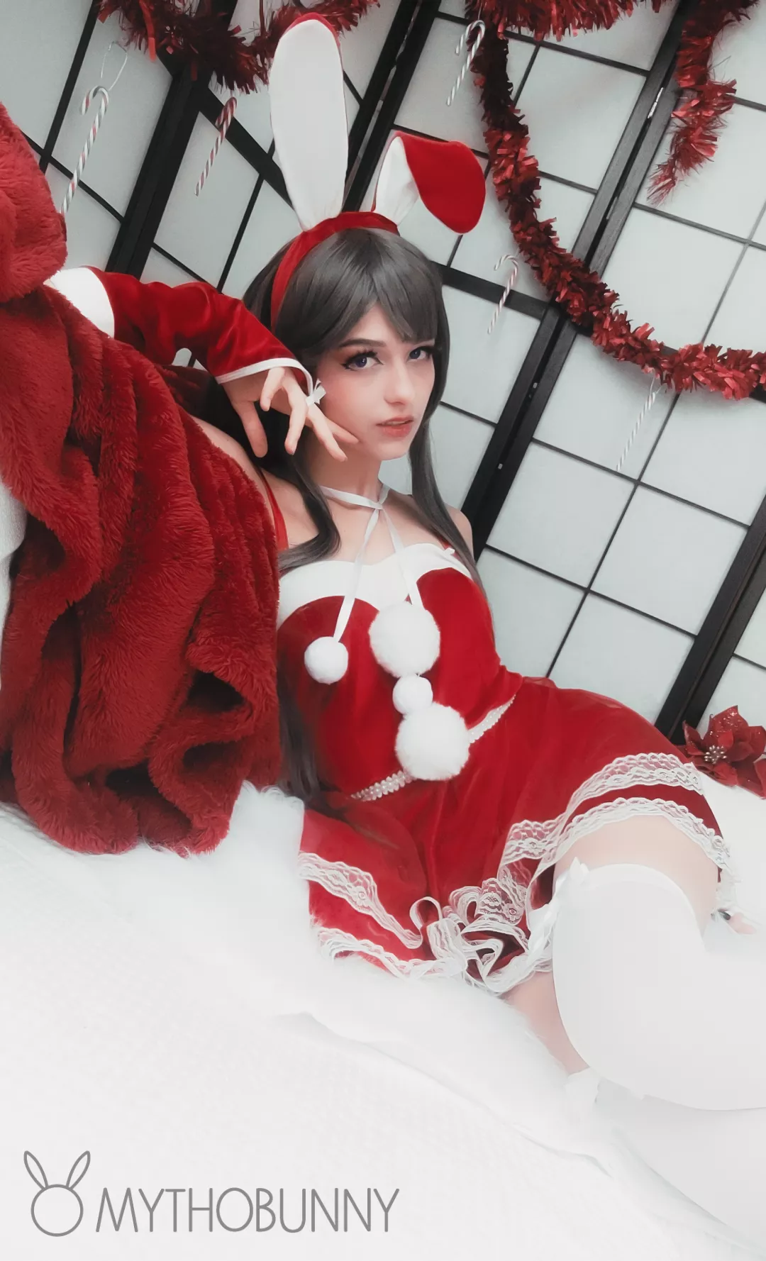 Mai wishes you a Merry Christmas! <3 || Mai Sakurajima from Bunny Girl Senpai by MythoBunny