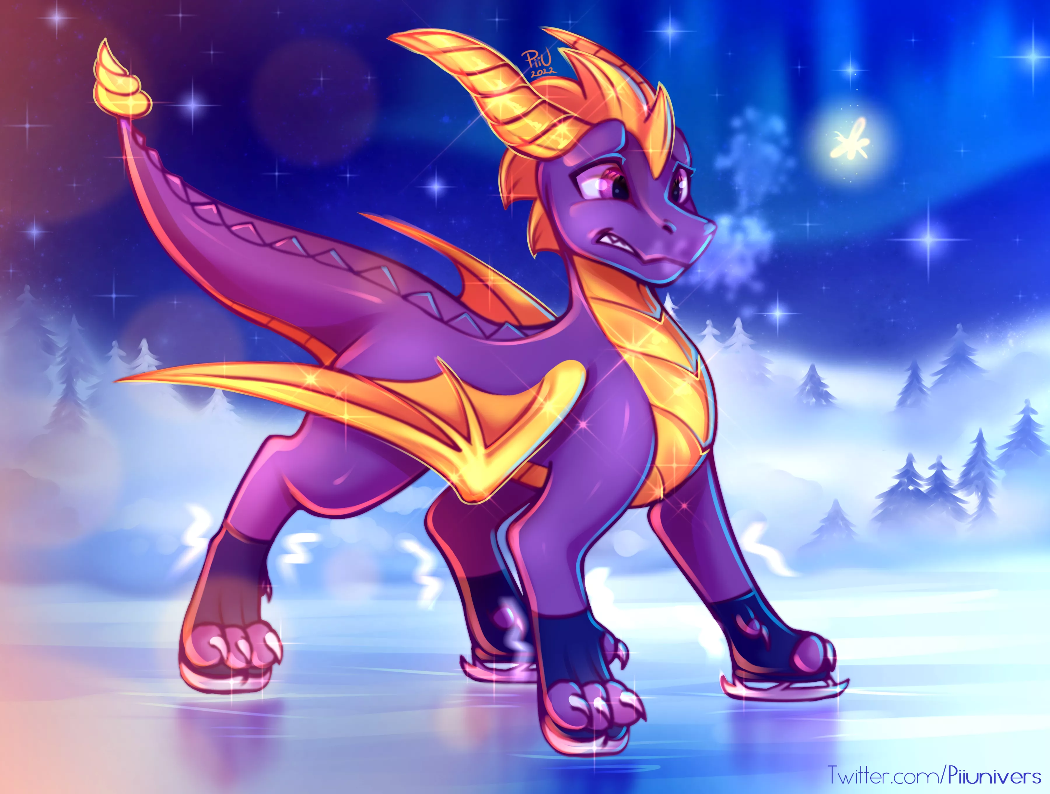 Spyro wish you a Happy Holidays! (artist: me, Twitter @Piiunivers)