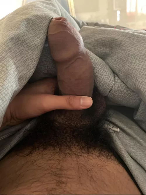 Stroking thick cock