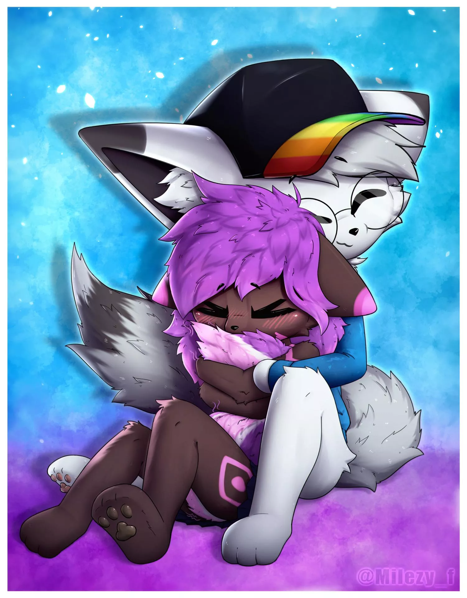 they cuddl >< // comm fur discord fren by @milezy_f on twitter :3