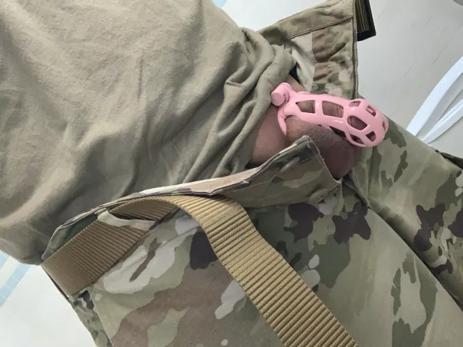 Who like military men caged up in pink?