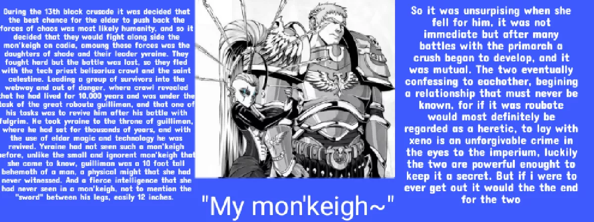 yvraine and guilliman [warhammer 40k] [wholesome] [no sex] [inter species] [primark] [eldar]