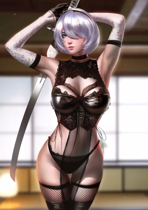 2B stuns in lingerie (liang xing)