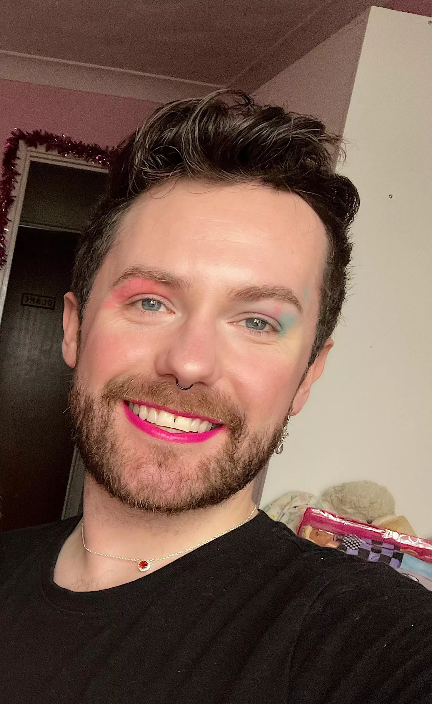 Being the guncle means being the dolly for all the new makeup 😅 Merry Christmas 🎅