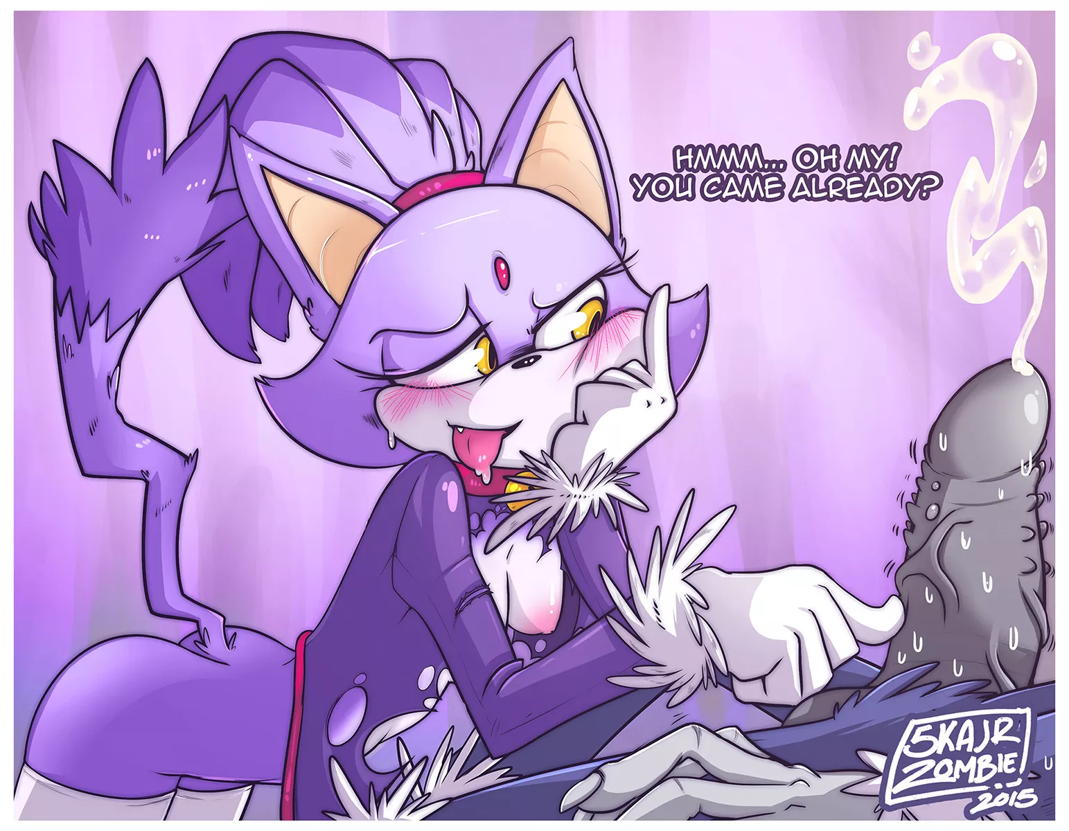 Blaze teasing Sonic the Werehog [M/F] (skajrzombie)