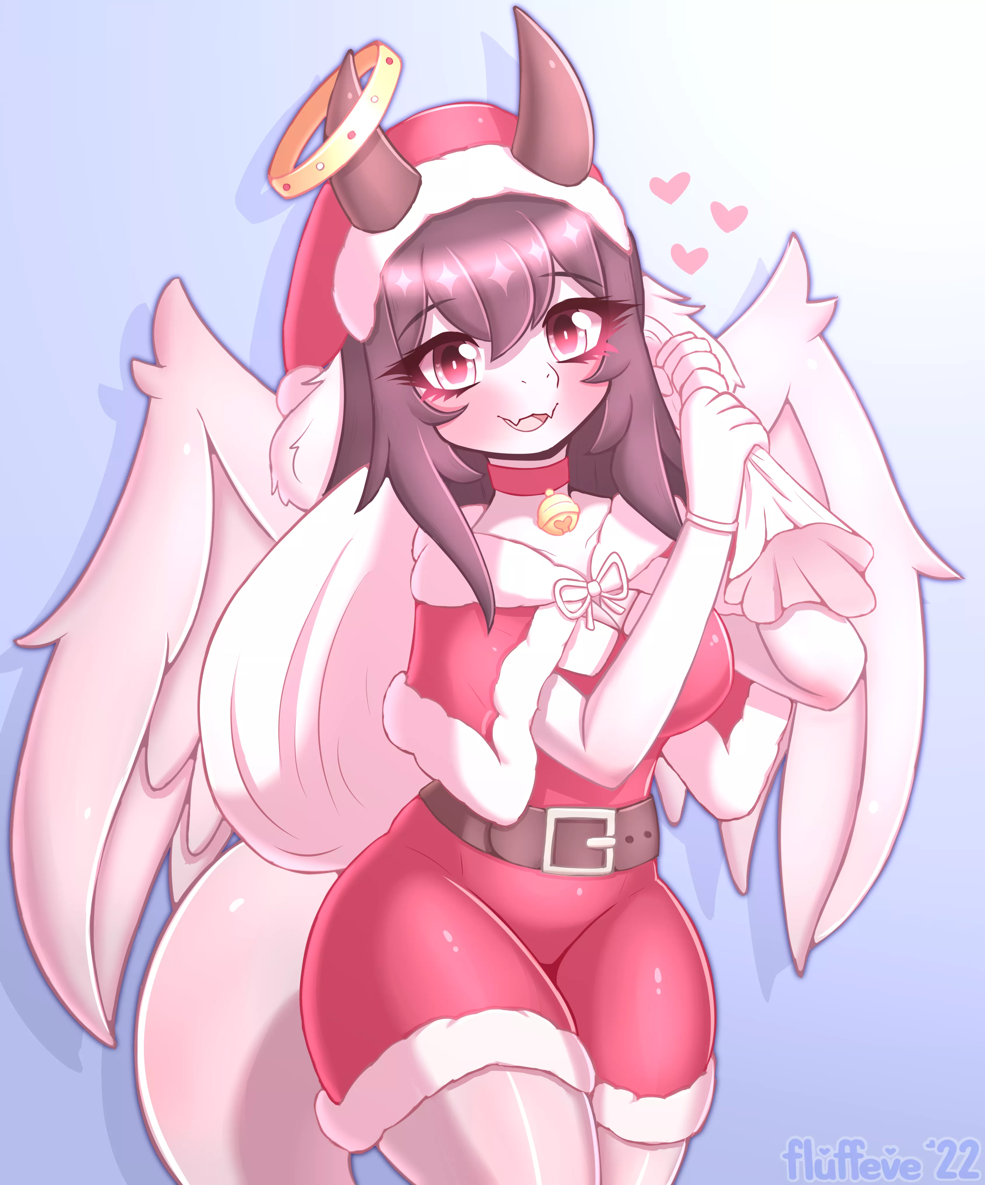 Christmas Dragon 🎄💖 (Art by me: @fluffeve on Twitter)