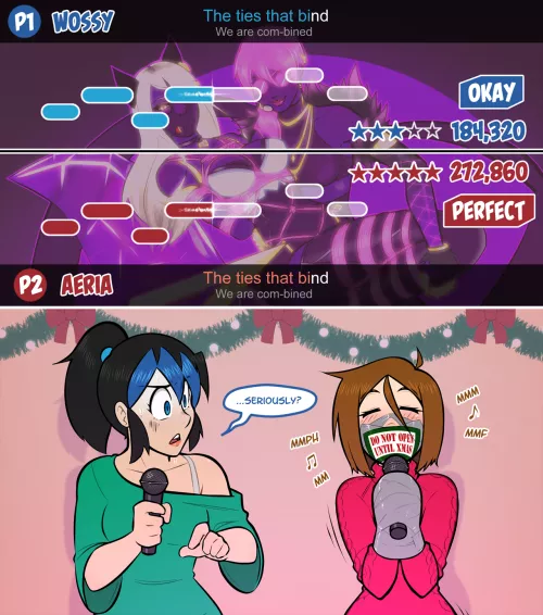 Even when gagged she has a perfect singing voice