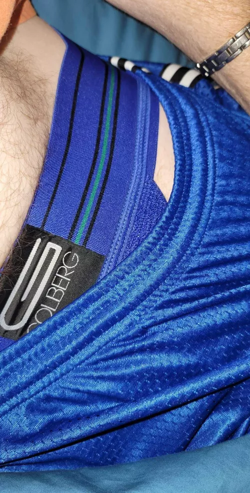 Feeling blue GolBerg Jockstrap & Baskett ball shorts.