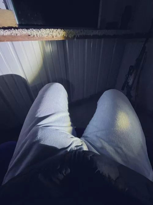 Girthy Wrangler head in the blind..chilly South Texas