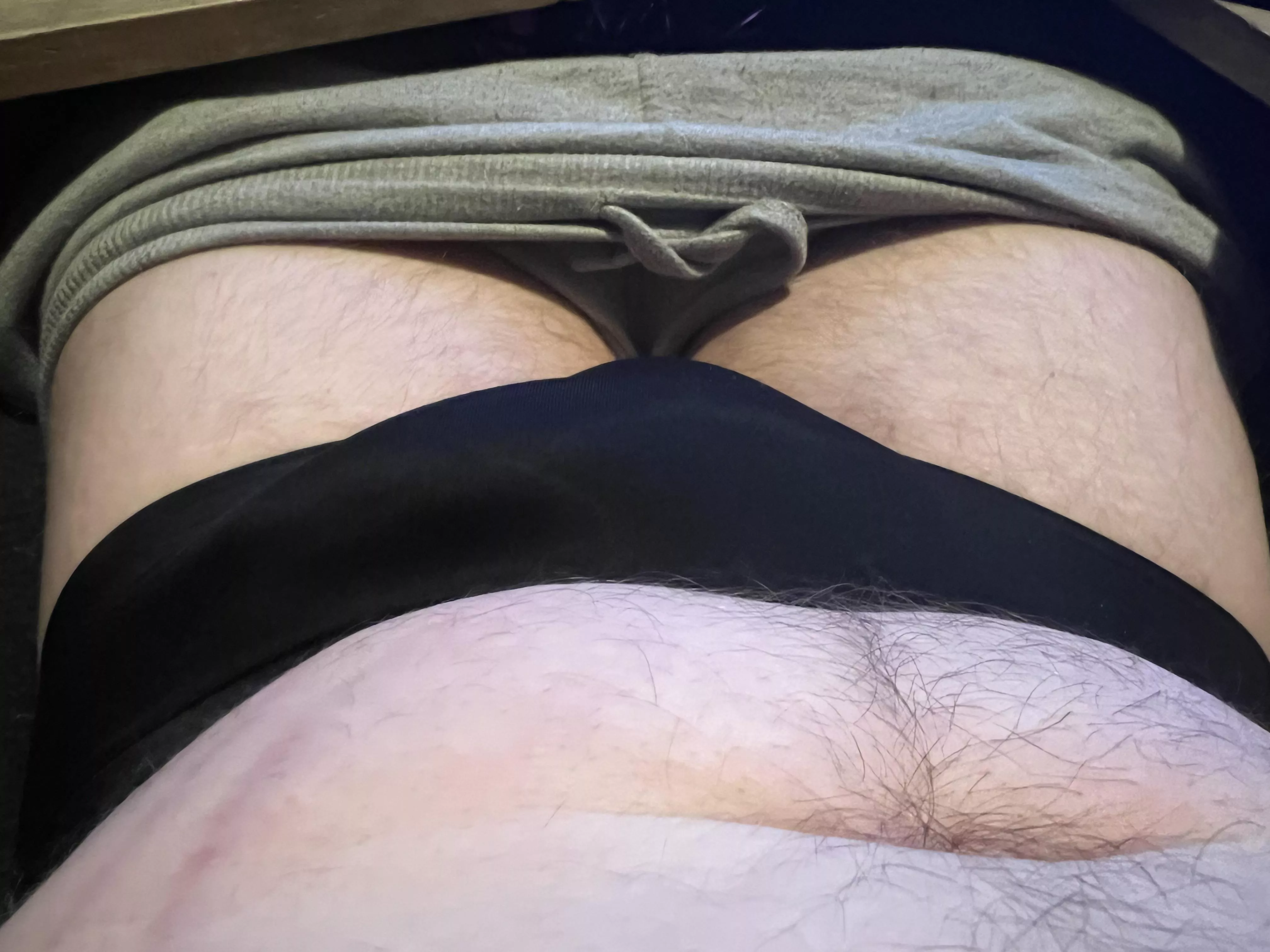 I enjoy wearing women's panties. Could I borrow yours? Or your bikini bottoms?