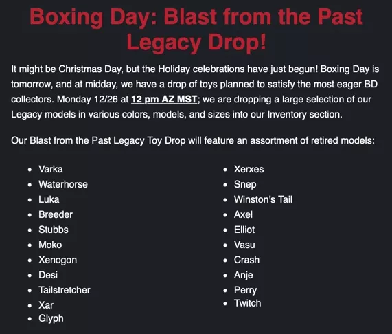 Legacy drop info 2022