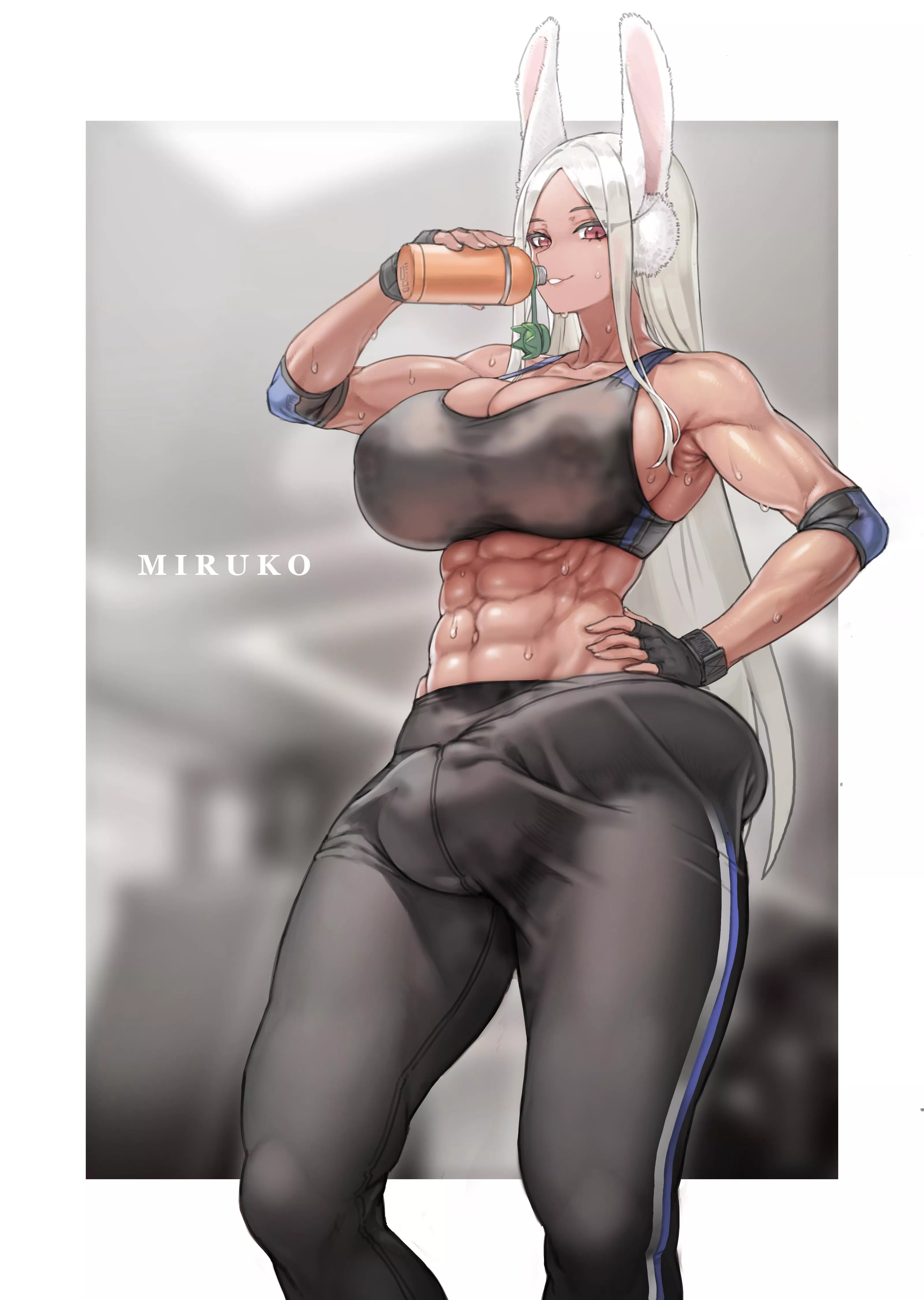 Long workouts always get Miruko's cock throbbing in her pants