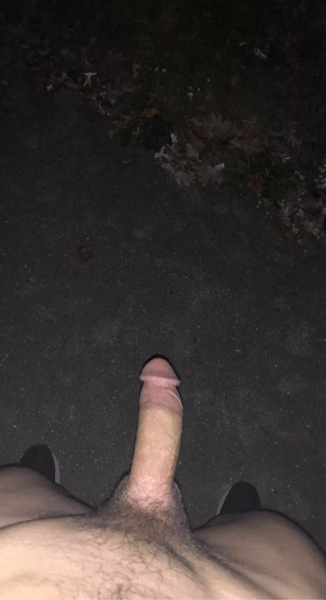 Night time walking with my big dick