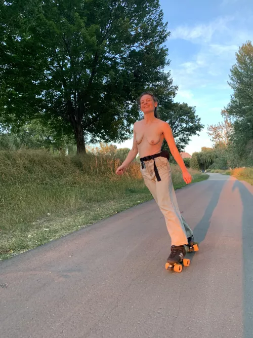 Rollerskating at sunset