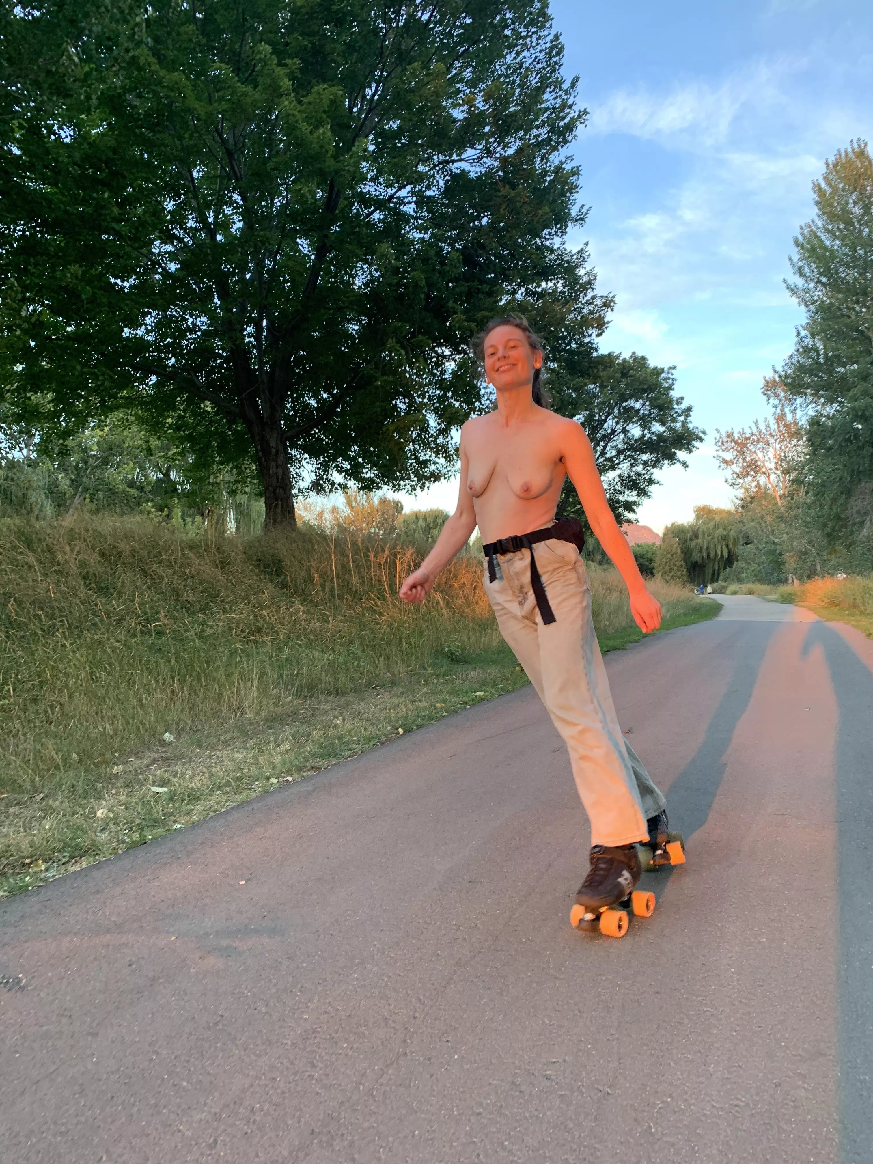 Rollerskating at sunset