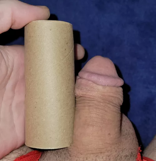 sissy cock compared to toilet paper roll