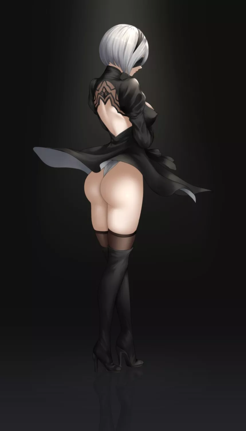 2B's long legs and cute butt (nyatokanyaru)