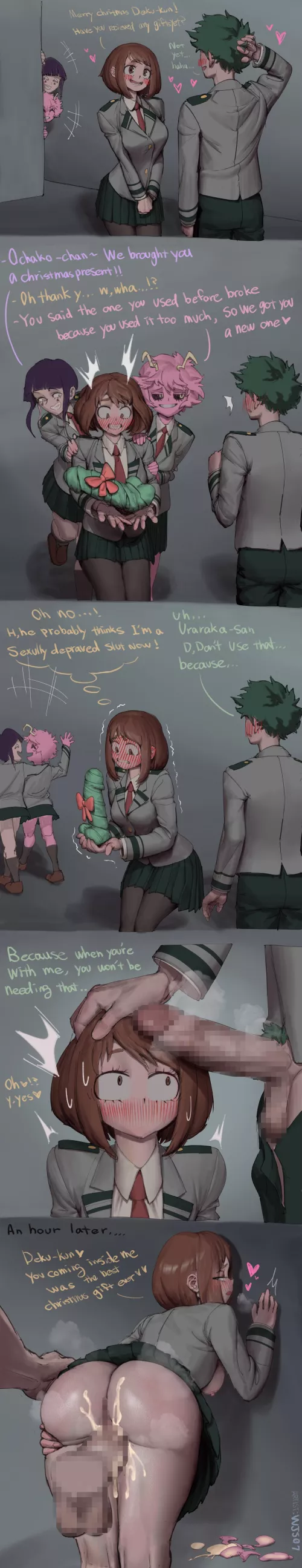 Christmas prank gone RIGHT, gone sexual - Izuku x Ochako (wjs07) [My Hero Academia]