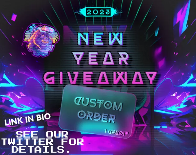 CUSTOM ORDER Giveaway ON Twitter. https://twitter.com/_gorillamachine/status/1607438876213231616