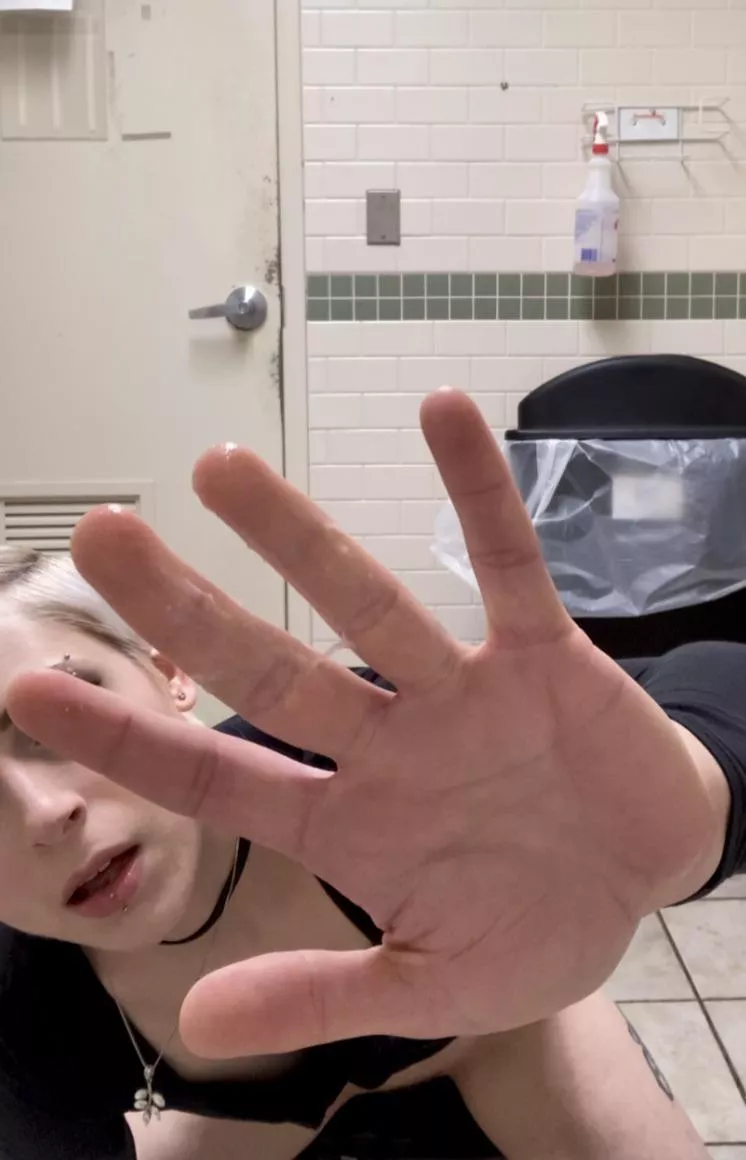 I came on my (f)ingers in the work bathroom (and yes I did lick them clean. Obviously.) [oc]