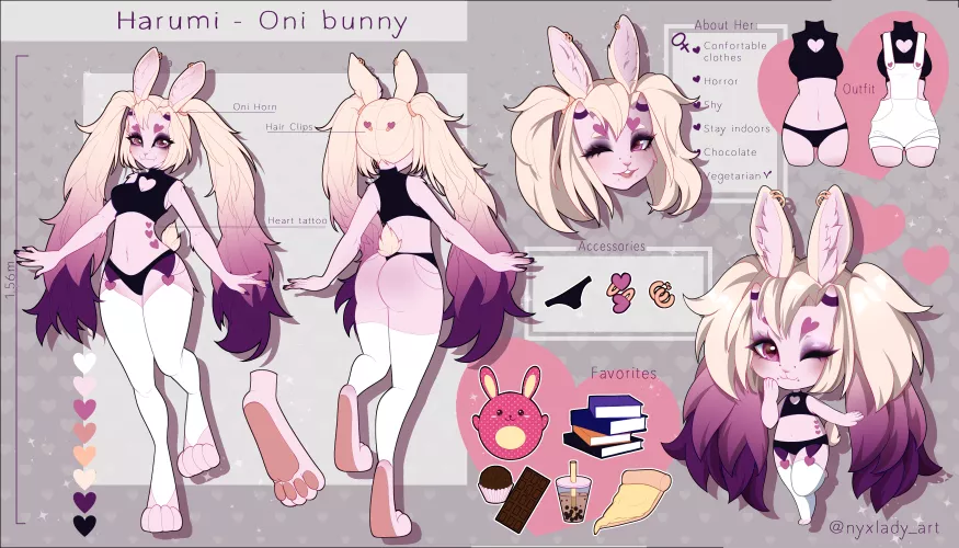 I made the reference sheet of my OC and I'm a little proud :D I finally have my fursona