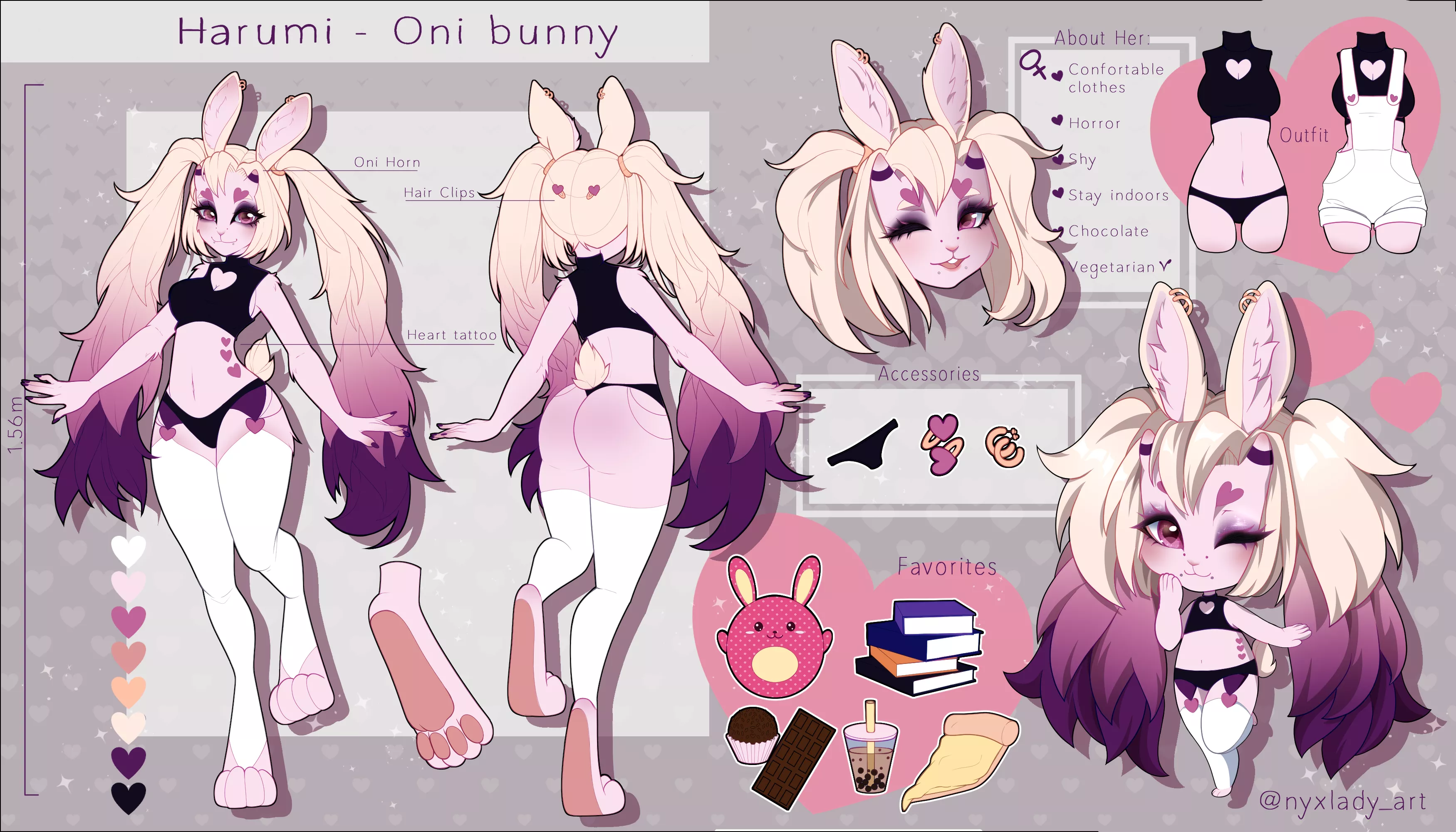 I made the reference sheet of my OC and I'm a little proud :D I finally have my fursona