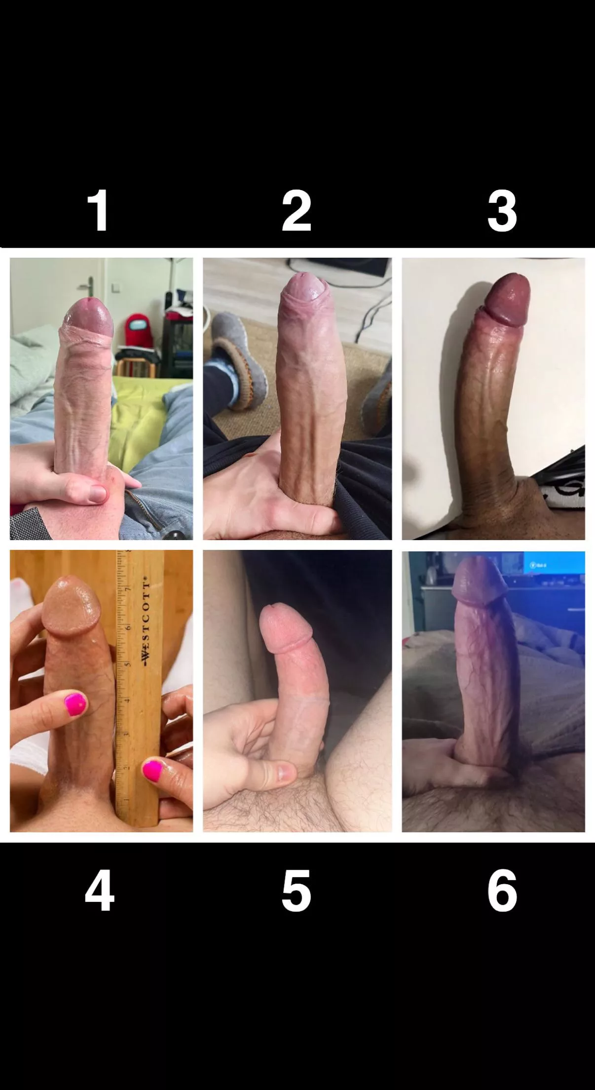 Rank these dick 1-6