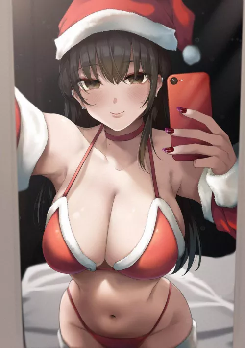 Santa looks cute in a bikini