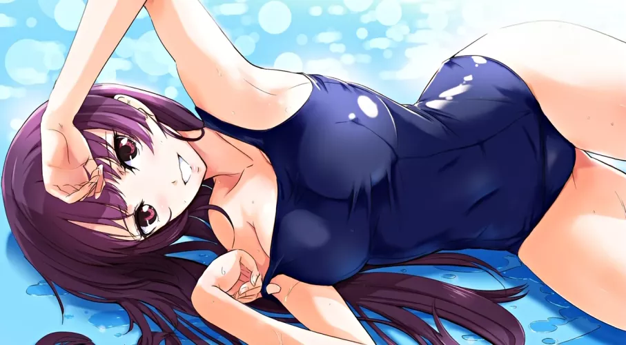 Yuuko Kanoe in Old School Swimsuit (Tasogare Otome X Amnesia)