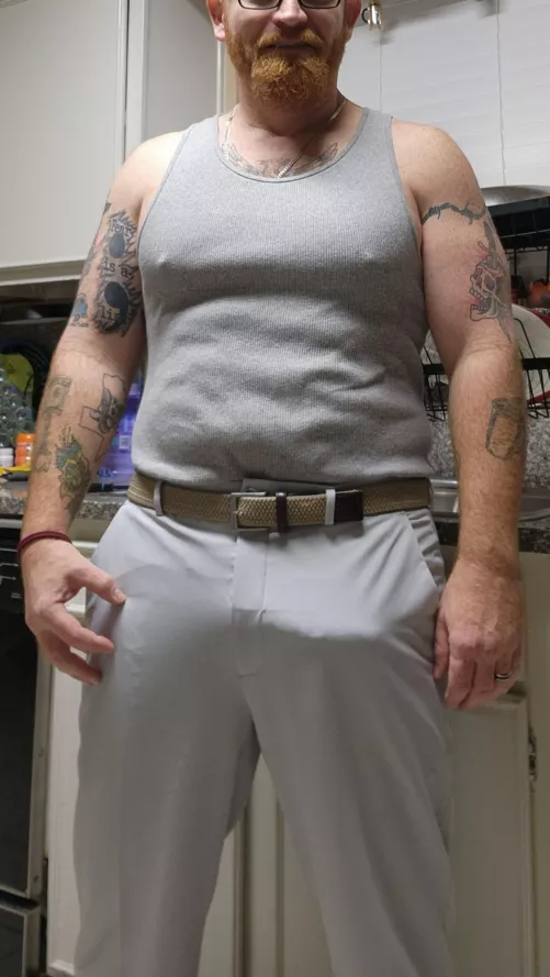 [42] Daddy needs a little release before work.