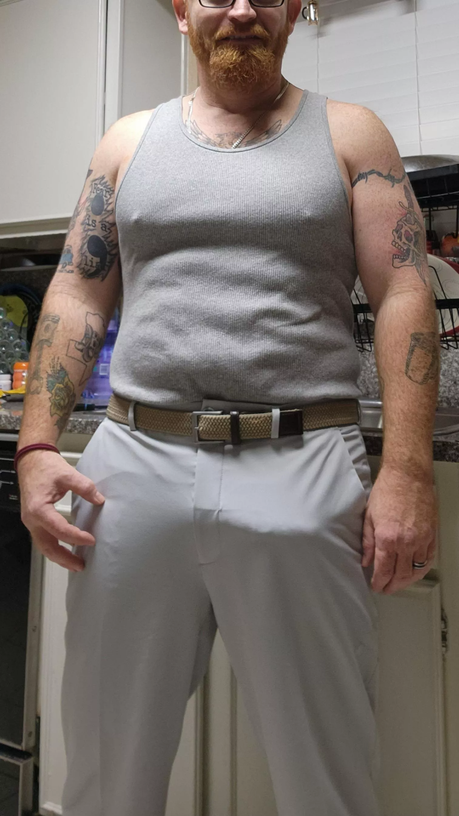 [42] Daddy needs a little release before work.