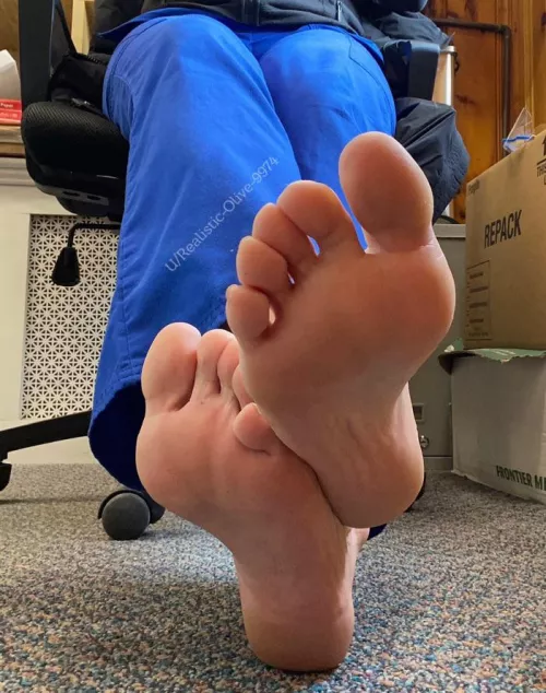 airing out my sweaty feet at work