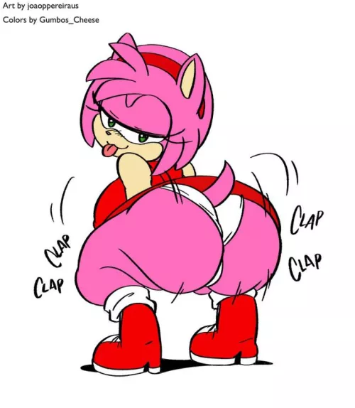 Amy Rose Twerking [F] (Art by joaoppereiraus) (Colors by Gumbos_Cheese)