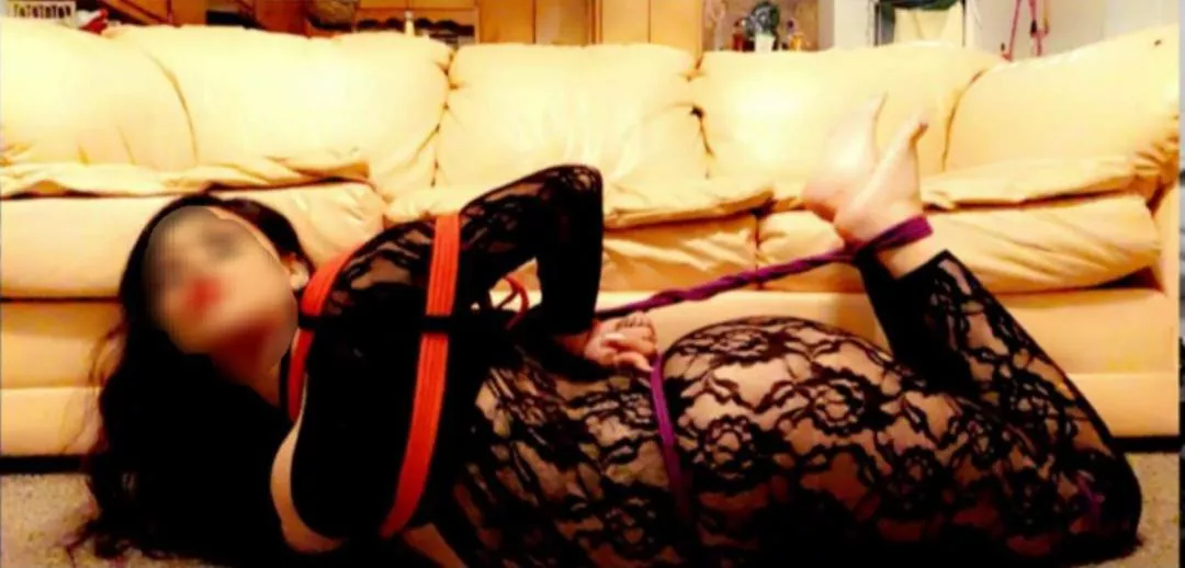 Another fun shot of our new roomie hog tied!