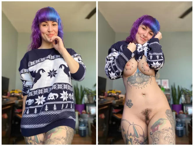 Baggy sweaters hide all the best surprises!