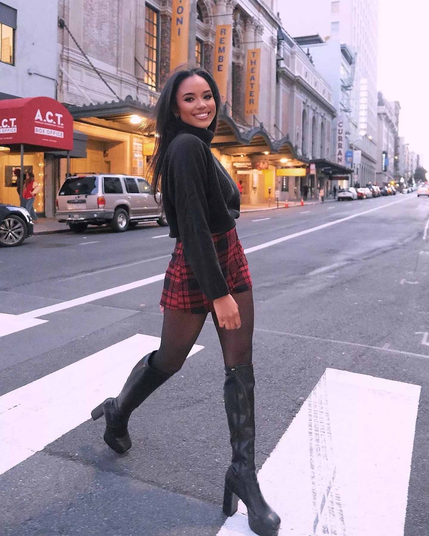 Big smile and long legs