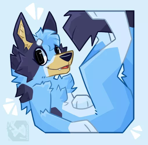 Bluey! (art by me) (@honeymoss_ on twitter)