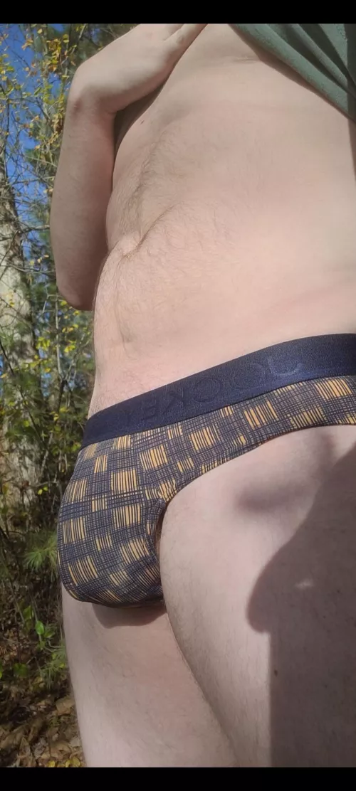 come find me outside in these tight briefs