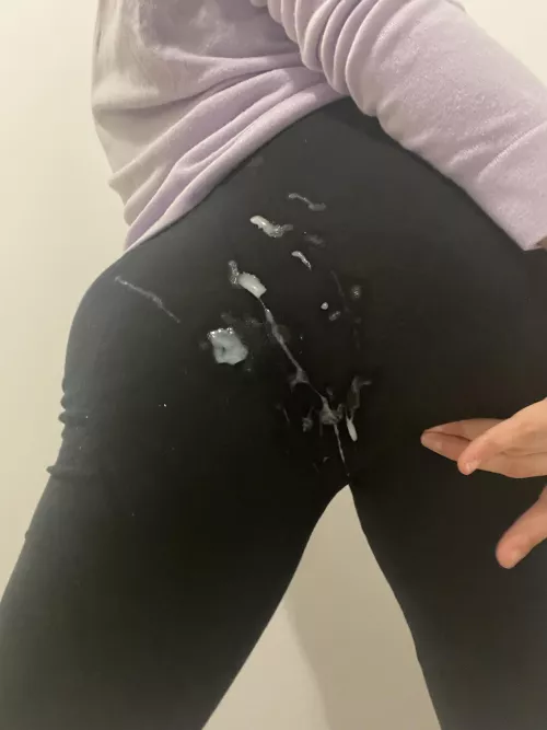 Covered my cute cotton leggings in cum