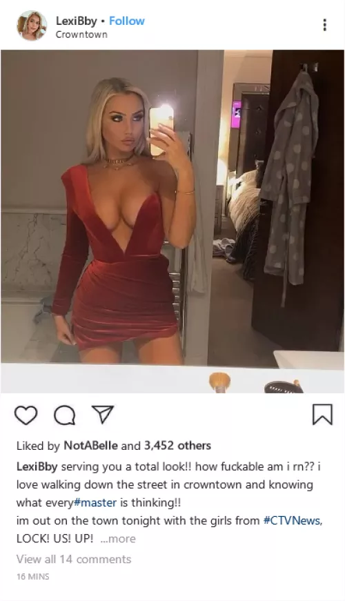 (cuntagram) @LexiBby - the hottest cunts are out tonight!! cum and find us xx